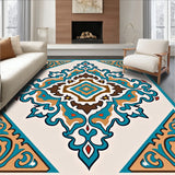 Traditional Paisley Nouveau Revival Distressed Patina(Turquoise)