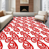 Cane Stripe Throw with Peppermint Swirl Design(Red)