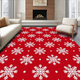 Snowflake Cascade Design with Festive Botanical Motifs and Whimsical Accents(Red)