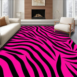 Bold Hot Pink Zebra Stripe with Dynamic Black Swirls(Pink)