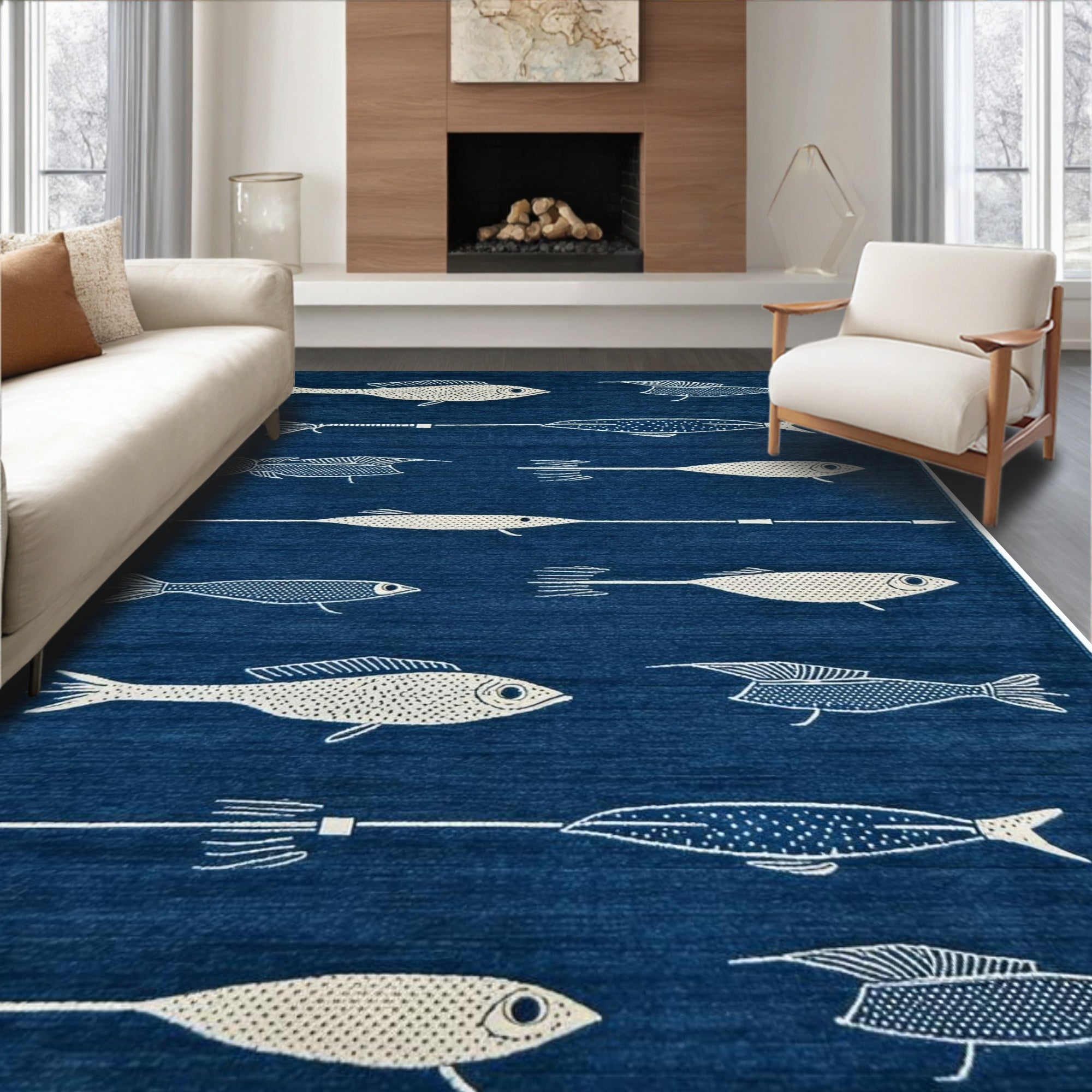 Charming Fishing Motif(Blue) - ODIKA