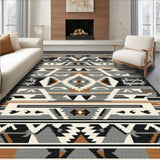 Aztecian Tribal Round Non Shedding Striped(Gray)