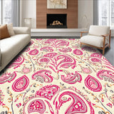 Ultra Soft Area Rug, Non Slip, Stain Resistant, Washable Area Rugs for Living Room, Bedroom, Modern Paisley Soft Living Room Rug(Beige)