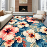 Seaside Blooms Textured With Sun Protected Floral(Blue)