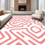 Chevron Wave Abstract Contemporary Floor Design(Pink)
