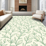 Botanical Leaf Vine Trellis Garden Nature Motif Floor (Ivory) - ODIKA