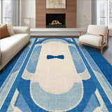 Bowknot Emblem Scallop with Modern Preppy Ribbon Graphics(Blue)