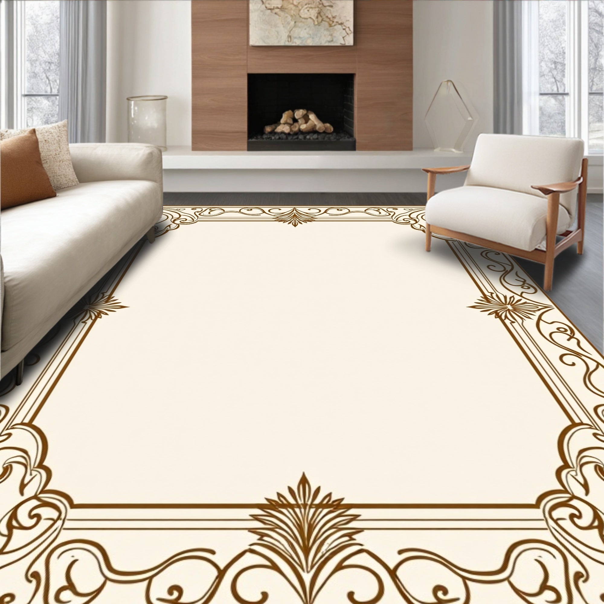 Ornamental Scroll (Beige) - ODIKA