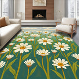 Brushstroke Botanical Meadow Design with Textured Paint Effect(White)