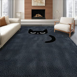 Ultra Soft Area Rug, Non Slip, Stain Resistant, Washable Area Rugs for Living Room, Bedroom, Playful Whimsical Cat Bedroom Plush Accent Mat(Black)