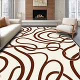 Luxurious Shearling Inspired Design Featuring Smooth Swirls and Subtle Waves(Brown)