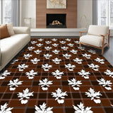 Traditional Harvest Plaid with Intricate Maple Accents(Brown)