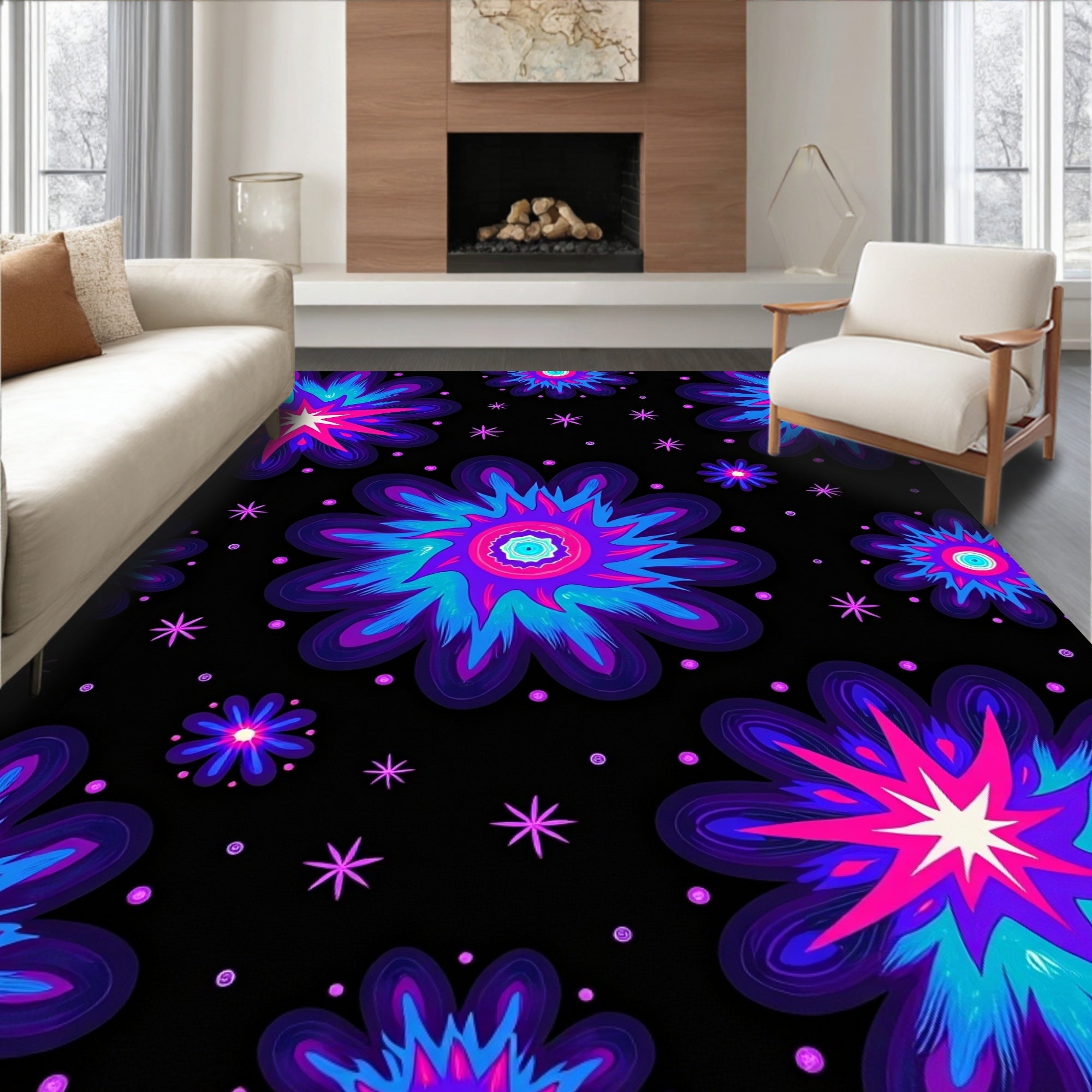 Cosmic Nebula Starfield Decorative Throw (Purple) - ODIKA