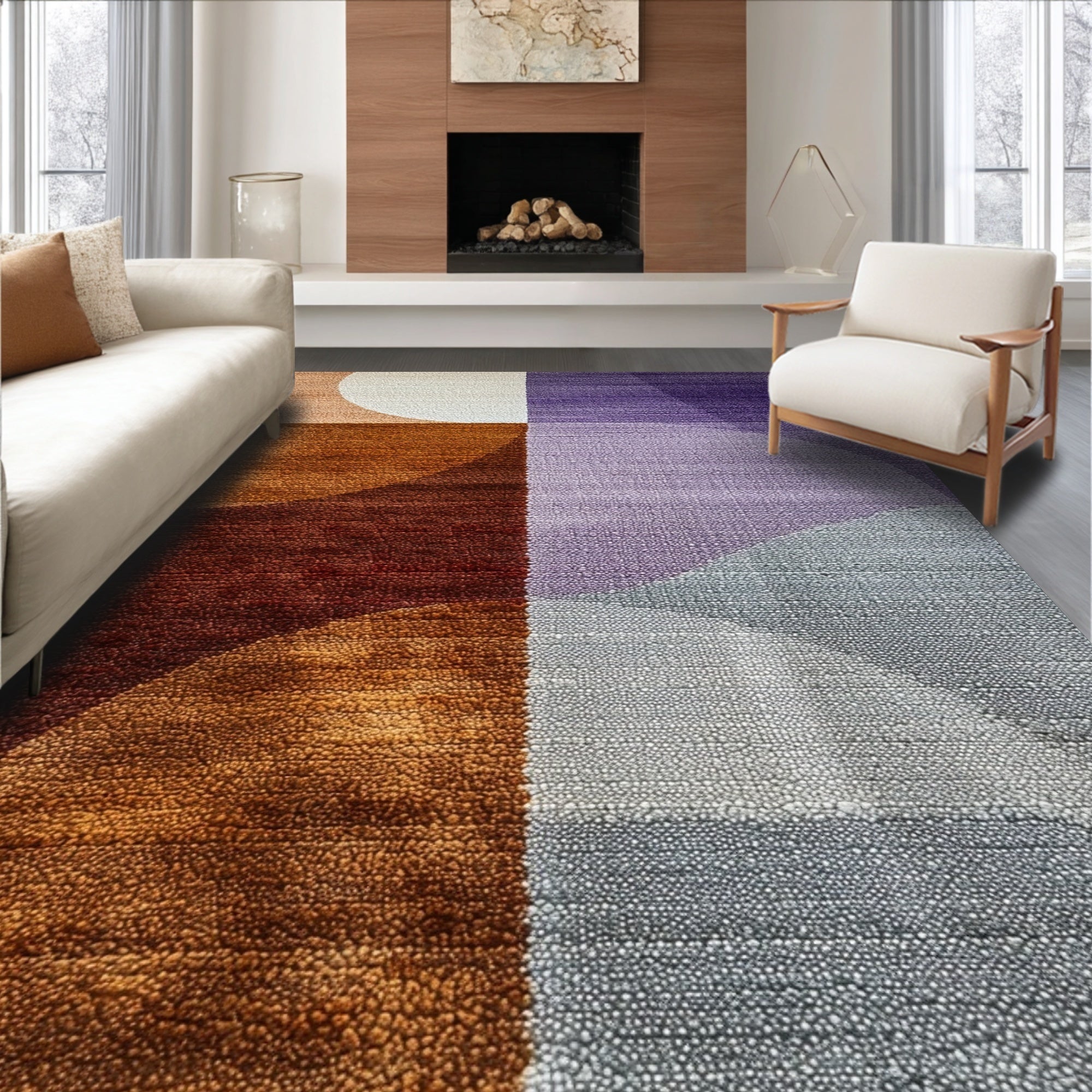 Ultra Soft Area Rug, Non Slip, Stain Resistant, Washable Area Rugs for Living Room, Bedroom, Abstract Earth Tone Living Room Washable Rug(Brown)
