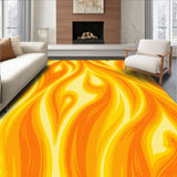 Abstract Flames Motif Featuring Amber and Golden Yellow Tones(Orange)