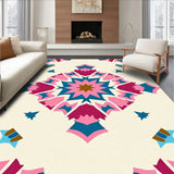 Southwestern Artisan Handwoven Heritage Eclectic Rustic Medallion(Pink)