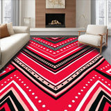 Abstract Pathways with Dynamic Chevron and Dot Motifs(Red)