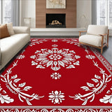 Baroque Floral Vine Arrangement with Symmetrical Petal Embellishments (Red)