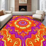 Sunset Abstract Floral Medallion Artistic Tapestry(Orange)