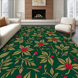 Vintage Holly Wreath Area with Traditional Festive Motifs(Green)