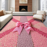 Ultra Soft Area Rug, Non Slip, Stain Resistant, Washable Area Rugs for Living Room, Bedroom, coquette bow bath(Pink)