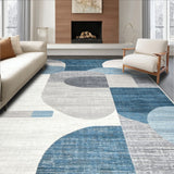 Contemporary Area Rug Abstract Blue & Grey(Gray)