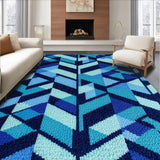 Ultra Soft Area Rug, Non Slip, Stain Resistant, Washable Area Rugs for Living Room, Bedroom, Turtle Geometric Poolside(Blue)