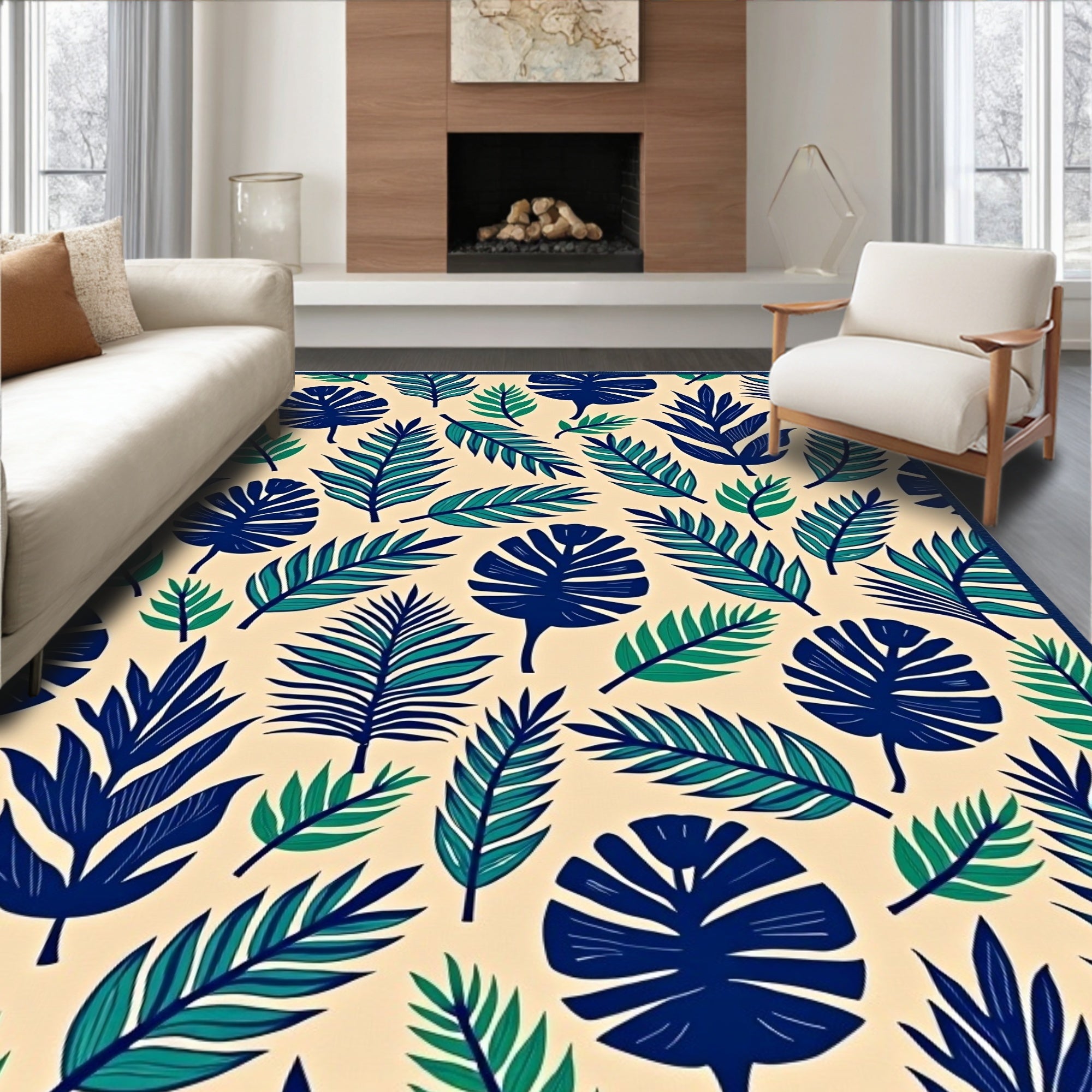 Tropical Frond Mosaic Lattice (Beige) - ODIKA