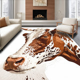 Ultra Soft Area Rug, Non Slip, Stain Resistant, Washable Area Rugs for Living Room, Bedroom, Faux Cowhide Western(Brown)