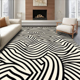 Retro Wave Interlocking Grid with Art Fan Bursts and Contrasts (Black)