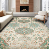 Ultra Soft Area Rug, Non Slip, Stain Resistant, Washable Area Rugs for Living Room, Bedroom, Distressed Oriental Ivory Sage Living Room Rug(Beige)