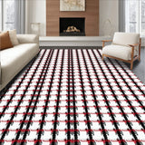 Gingham Style Featuring Crisscross Stripe Arrangement(Black)