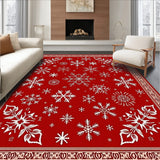 Festive Snowflake Entryway Welcome Holiday(Red)