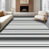Contemporary Minimalist Featuring Crisp Black And White Parallel Stripes(Gray)