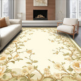Elegant Garden Floral Area Indoor Entrance Mat Non Slip Hallway Runner(Beige)