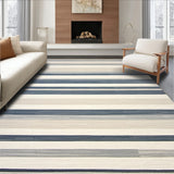 Beige Abstract Striped Ultra Grey Blue(Gray)