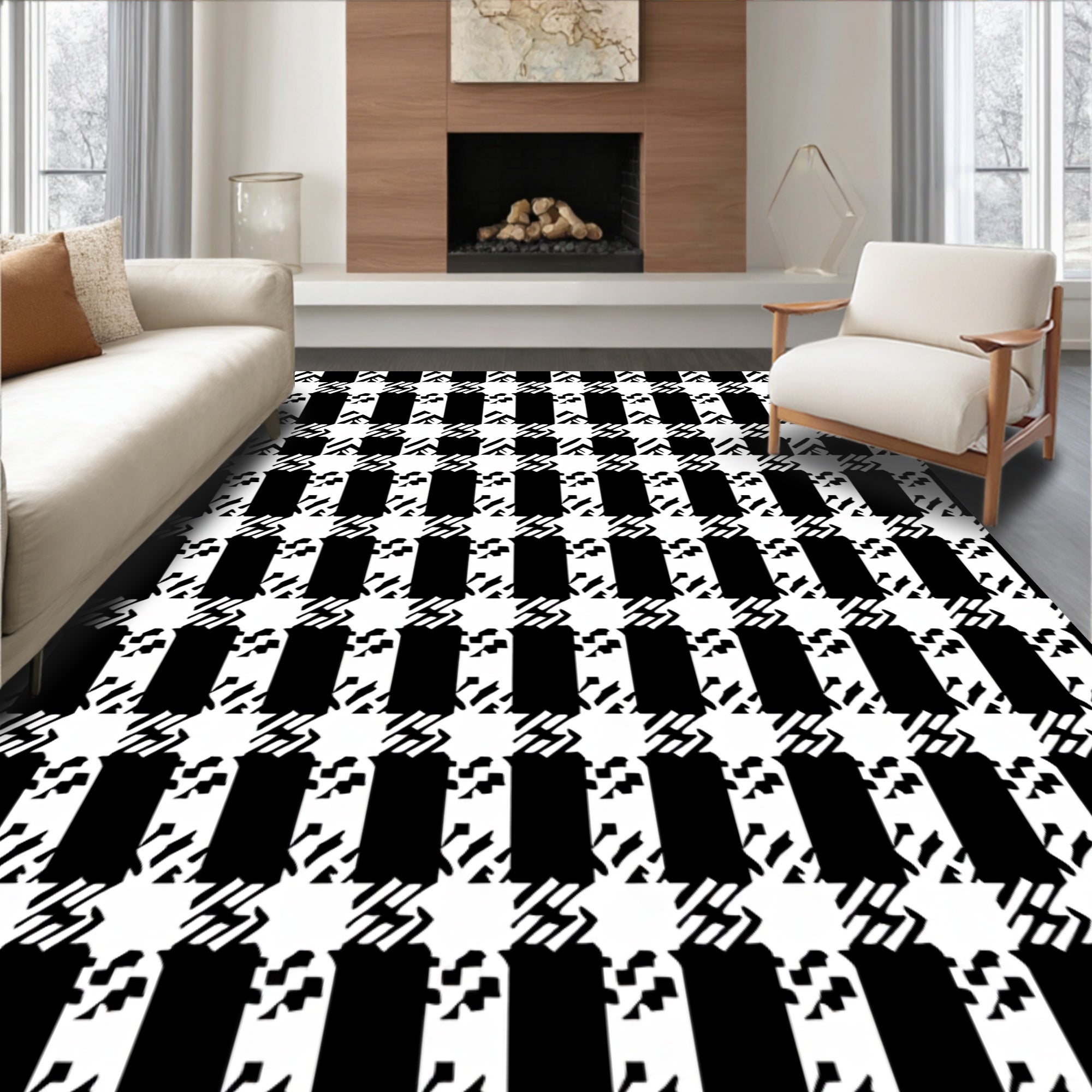 Rustic Farmhouse Buffalo Checkered Lattice Heritage (Black) - ODIKA