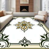 Velvety Inspired Medallion with Intricate Borders (Beige)
