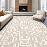 Elegant Lantern Beige Entry Mat Geometric Patterned Door(Beige)