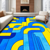 Ultra Soft Area Rug, Non Slip, Stain Resistant, Washable Area Rugs for Living Room, Bedroom, Contemporary Abstract Wool Aesthetic(Blue)