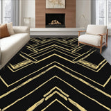 Chevron Herringbone Zigzag Modern Stylish Accent(Black)