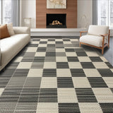 Ultra Soft Area Rug, Non Slip, Stain Resistant, Washable Area Rugs for Living Room, Bedroom, Faux Wool Plaid Checkered(Gray)