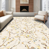 Enchanted Garden Blooming Vines Delicate Interwoven Tapestry(Ivory)