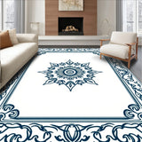 Classic Rosette Center with Scrollwork Border Detailing(Blue)