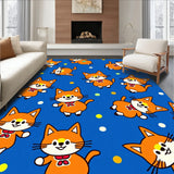 Illuminated Feline Feast Floor Covering With Blinking Holiday(Blue)