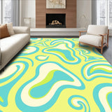 Retro Paisley Swirl Design with Abstract Teardrop Shapes(Yellow)