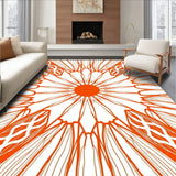 Retro Mod Interlocking Lattice with Radiant Burst (Orange)