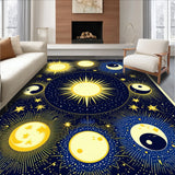 Ultra Soft Area Rug, Non Slip, Stain Resistant, Washable Area Rugs for Living Room, Bedroom, Celestial Zodiac Meditation Room Plush Carpet(Blue)