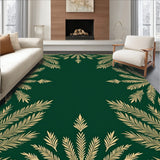 Winter Wonderland Pine Branch Motif Seasonal Floor Covering(Green)