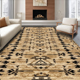 Ultra Soft Area Rug, Non Slip, Stain Resistant, Washable Area Rugs for Living Room, Bedroom, Rustic Caramel Western Living Room Accent Rug(Beige)